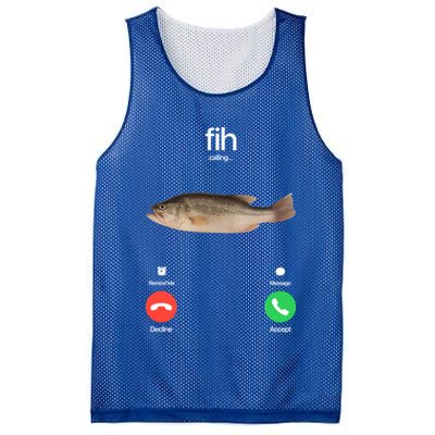 Fih Calling Remind Me Message Decline Accept Phone Call Fish Mesh Reversible Basketball Jersey Tank