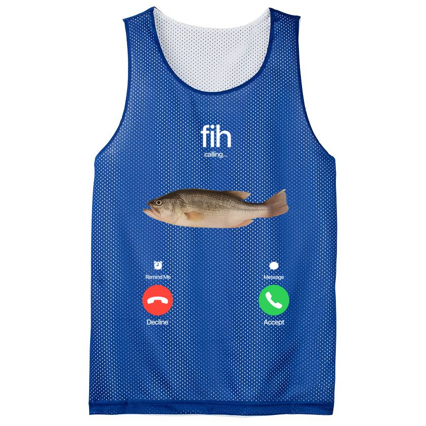 Fih Calling Remind Me Message Decline Accept Phone Call Fish Mesh Reversible Basketball Jersey Tank