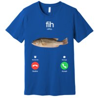 Fih Calling Remind Me Message Decline Accept Phone Call Fish Premium T-Shirt
