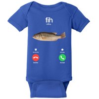 Fih Calling Remind Me Message Decline Accept Phone Call Fish Baby Bodysuit