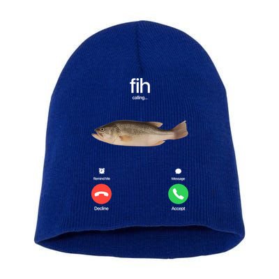 Fih Calling Remind Me Message Decline Accept Phone Call Fish Short Acrylic Beanie
