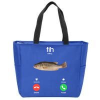 Fih Calling Remind Me Message Decline Accept Phone Call Fish Zip Tote Bag