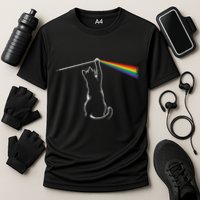 Funy Cat Rock Music Cooling Performance Crew T-Shirt