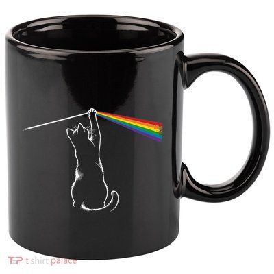 Funy Cat Rock Music 11oz C Handle Ceramic Mug