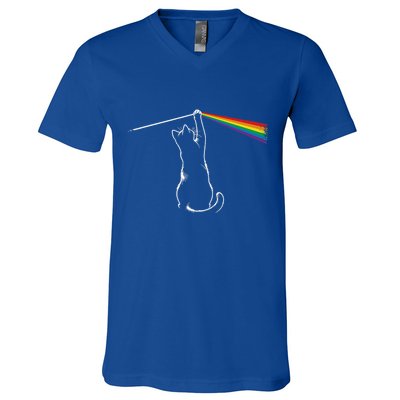 Funy Cat Rock Music V-Neck T-Shirt