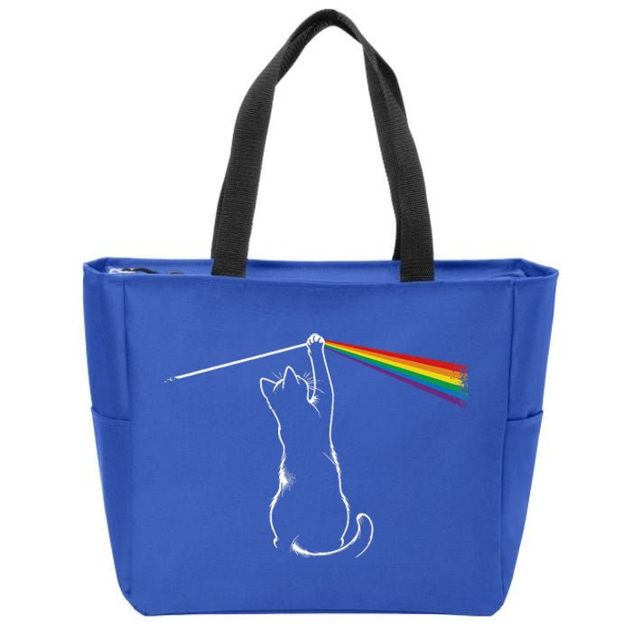 Funy Cat Rock Music Zip Tote Bag