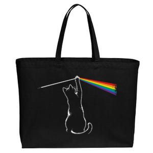 Funy Cat Rock Music Cotton Canvas Jumbo Tote