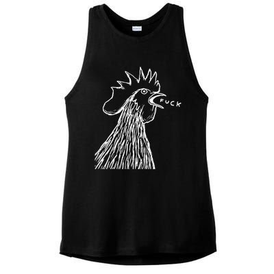 Funny Chicken Rooster Saying Fuck Ladies PosiCharge Tri-Blend Wicking Tank