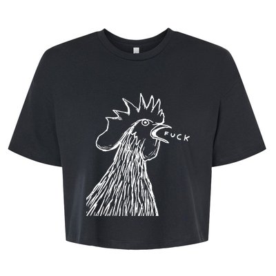 Funny Chicken Rooster Saying Fuck Bella+Canvas Jersey Crop Tee