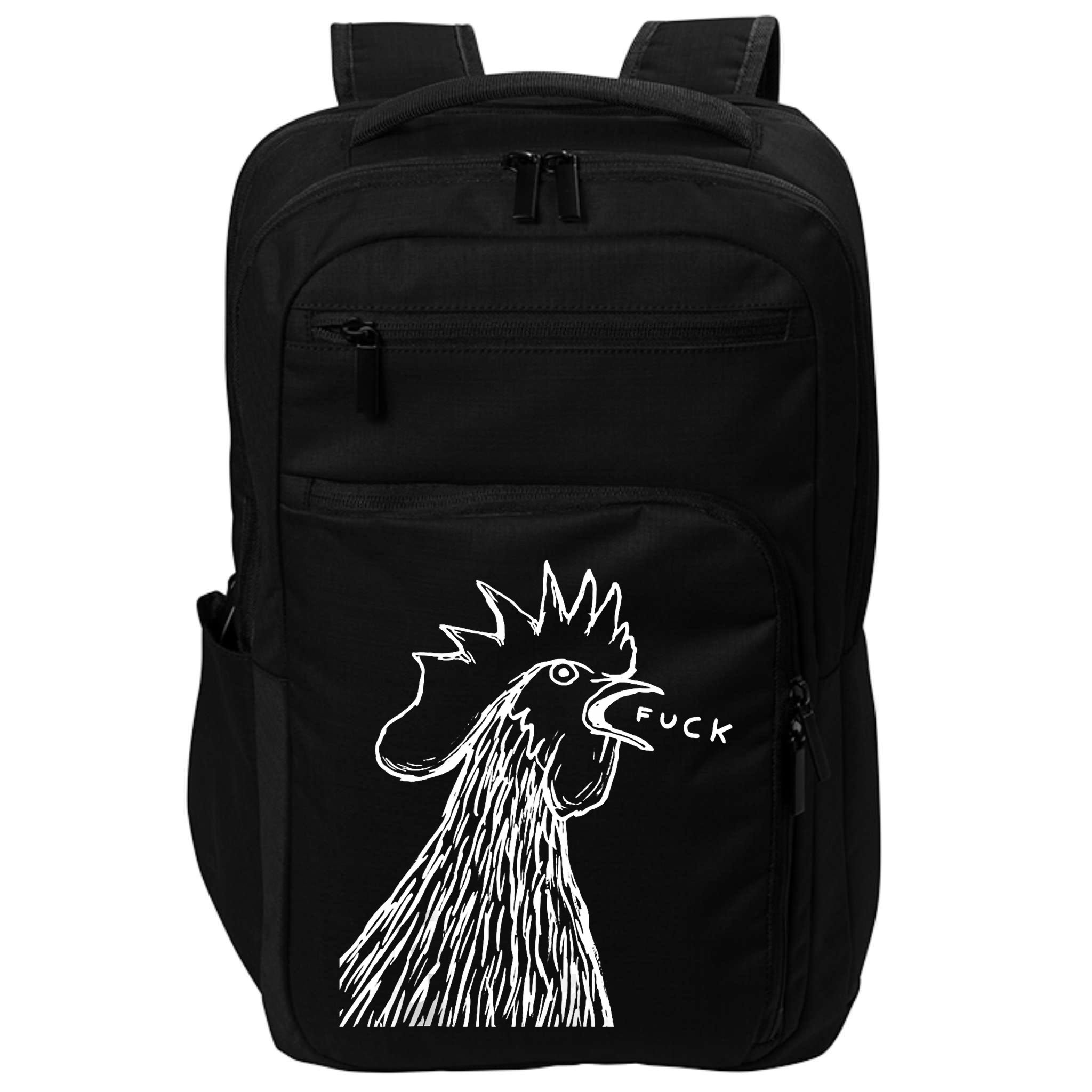 Funny Chicken Rooster Saying Fuck Impact Tech Backpack