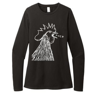 Funny Chicken Rooster Saying Fuck Womens CVC Long Sleeve Shirt