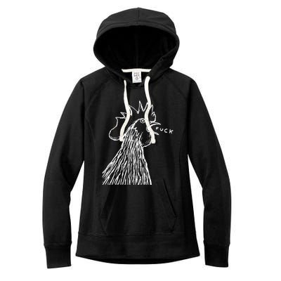 Funny Chicken Rooster Saying Fuck Women's Fleece Hoodie