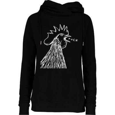 Funny Chicken Rooster Saying Fuck Womens Funnel Neck Pullover Hood