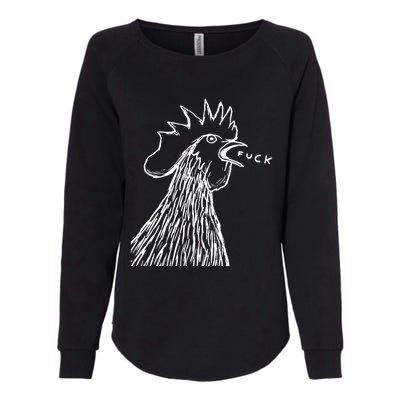 Funny Chicken Rooster Saying Fuck Womens California Wash Sweatshirt