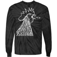 Funny Chicken Rooster Saying Fuck Tie-Dye Long Sleeve Shirt