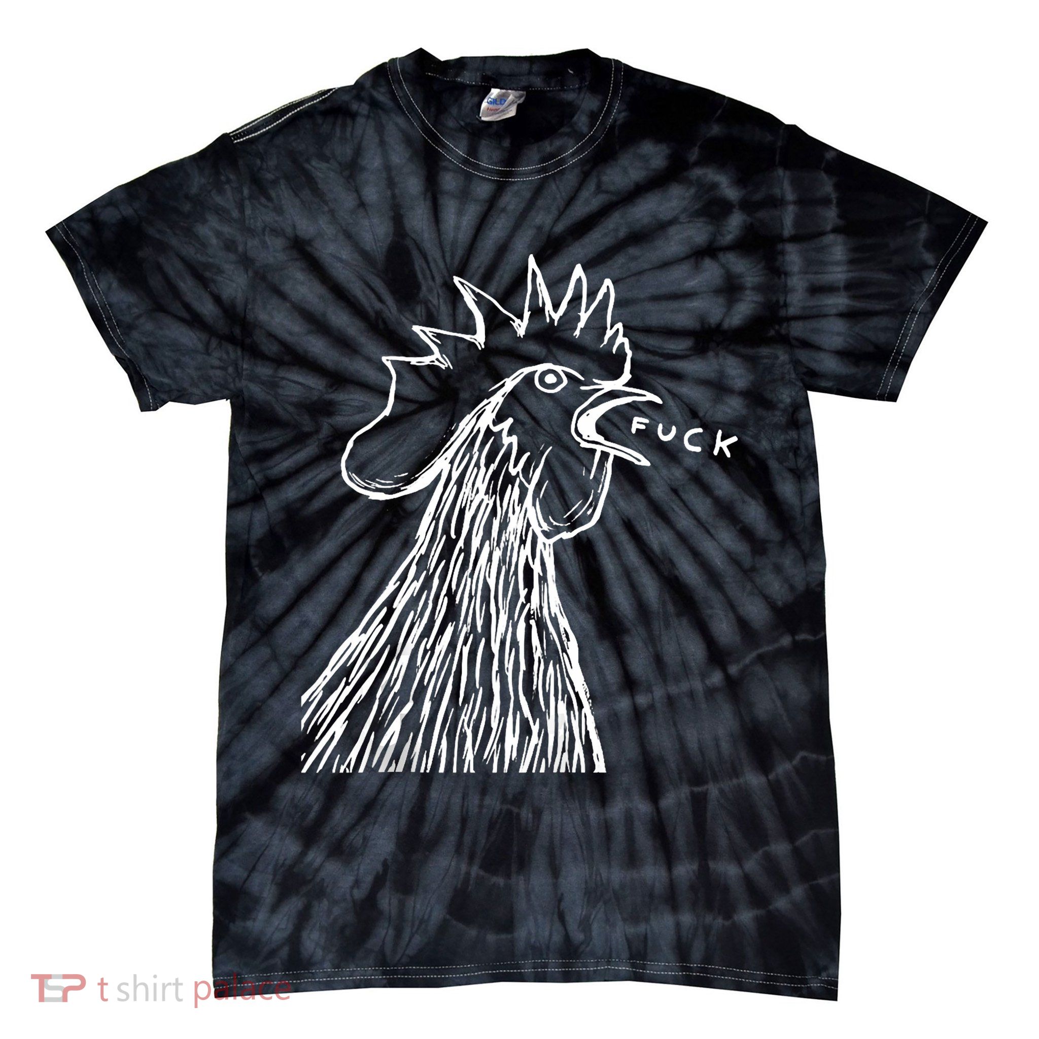Funny Chicken Rooster Saying Fuck Tie-Dye T-Shirt