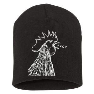 Funny Chicken Rooster Saying Fuck Short Acrylic Beanie