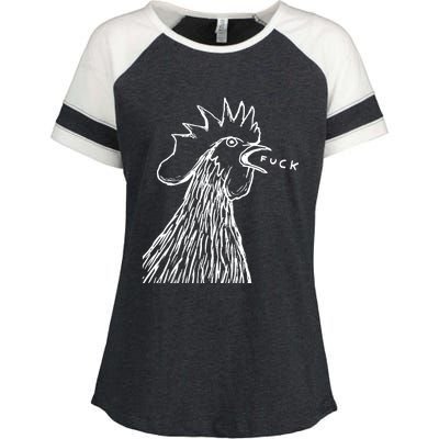 Funny Chicken Rooster Saying Fuck Enza Ladies Jersey Colorblock Tee