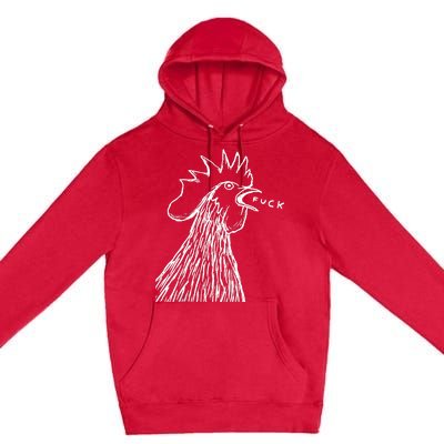 Funny Chicken Rooster Saying Fuck Premium Pullover Hoodie