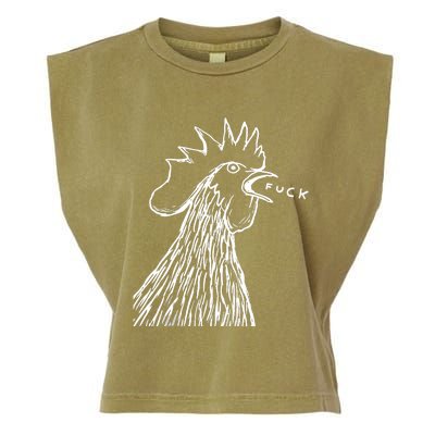 Funny Chicken Rooster Saying Fuck Garment-Dyed Women's Muscle Tee