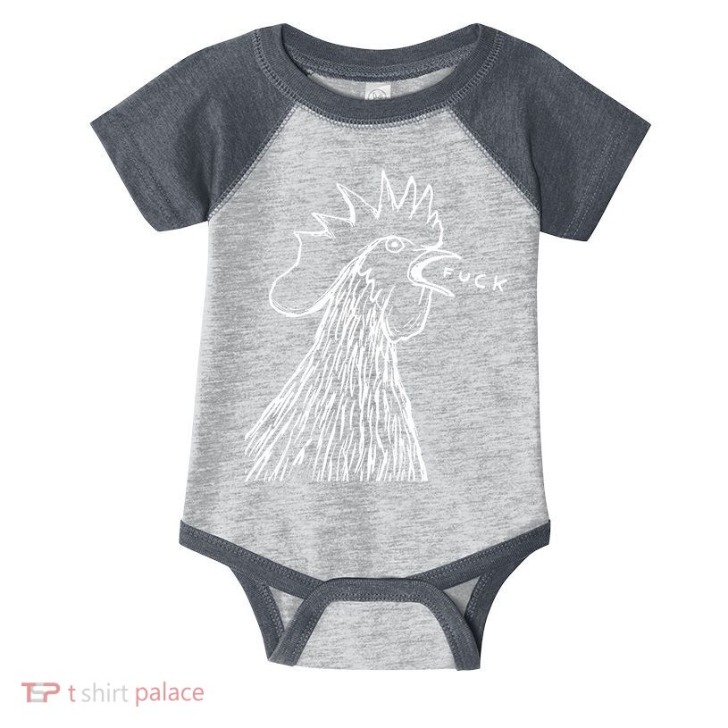 Funny Chicken Rooster Saying Fuck Infant Baby Jersey Bodysuit