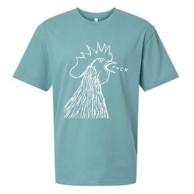 Funny Chicken Rooster Saying Fuck Sueded Cloud Jersey T-Shirt