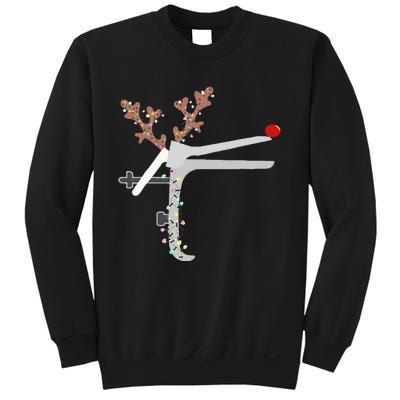 Funny Christmas Reindeer Speculum Nurse L&D Nursing Xmas Sweatshirt