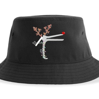 Funny Christmas Reindeer Speculum Nurse L&D Nursing Xmas Sustainable Bucket Hat