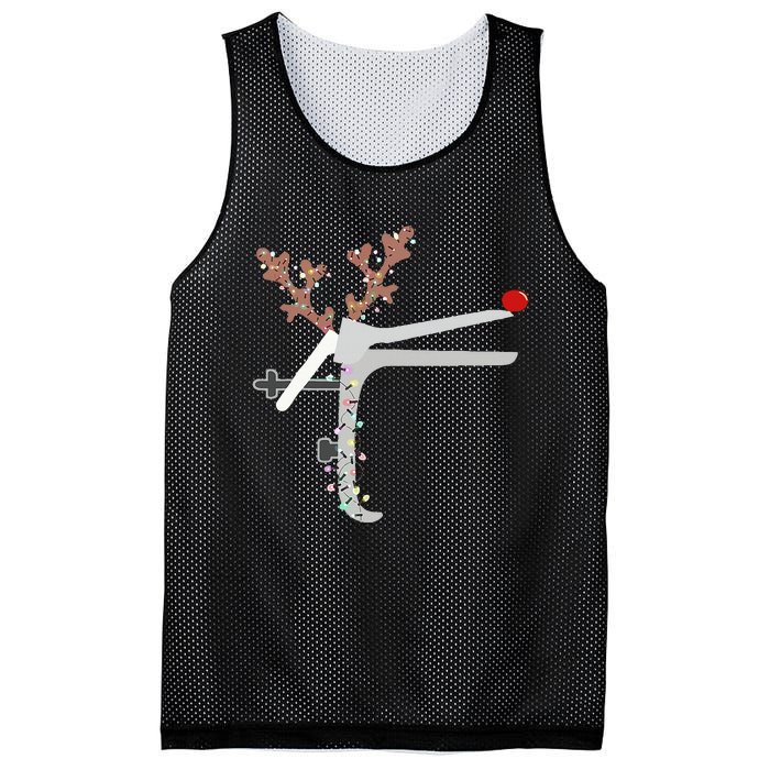 Funny Christmas Reindeer Speculum Nurse L&D Nursing Xmas Mesh Reversible Basketball Jersey Tank