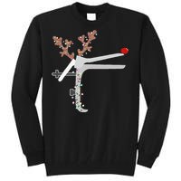 Funny Christmas Reindeer Speculum Nurse L&D Nursing Xmas Tall Sweatshirt