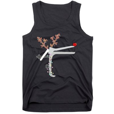 Funny Christmas Reindeer Speculum Nurse L&D Nursing Xmas Tank Top