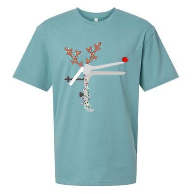 Funny Christmas Reindeer Speculum Nurse L&D Nursing Xmas Sueded Cloud Jersey T-Shirt