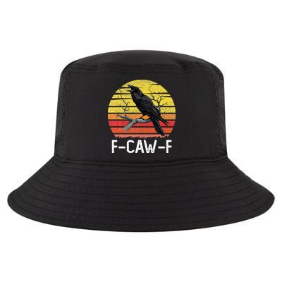 Funny Crow Retro Sunset Moonlit Raven Lovers F Caw F Cool Comfort Performance Bucket Hat