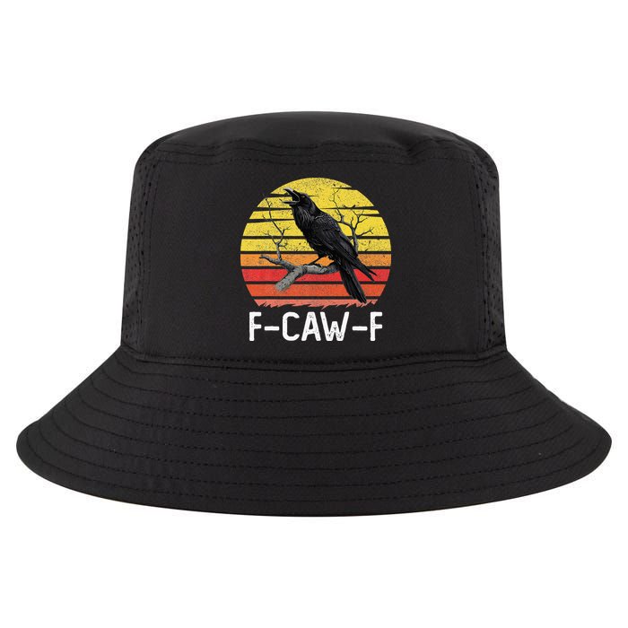 Funny Crow Retro Sunset Moonlit Raven Lovers F Caw F Cool Comfort Performance Bucket Hat