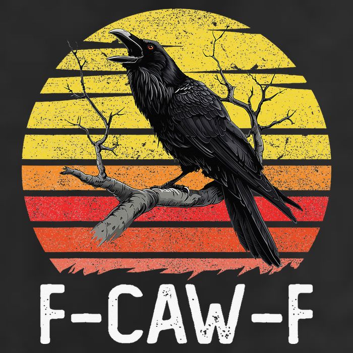Funny Crow Retro Sunset Moonlit Raven Lovers F Caw F Cool Comfort Performance Bucket Hat