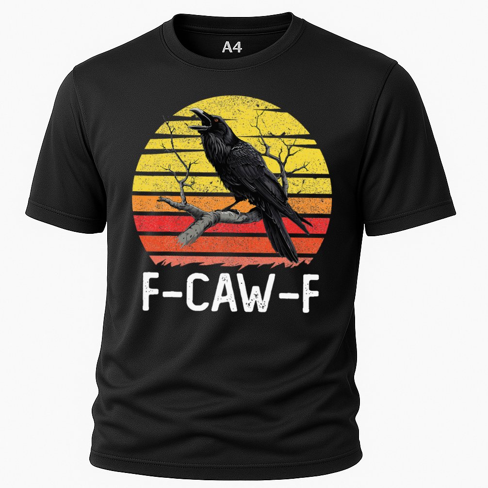 Funny Crow Retro Sunset Moonlit Raven Lovers F Caw F Performance Shirt