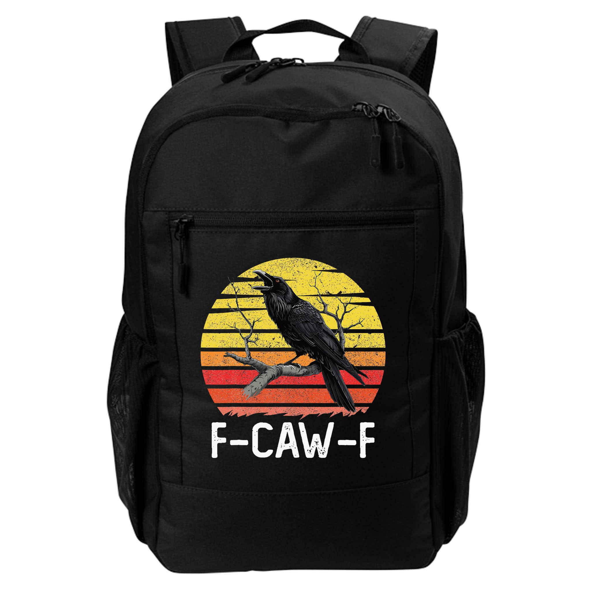 Funny Crow Retro Sunset Moonlit Raven Lovers F Caw F Backpack