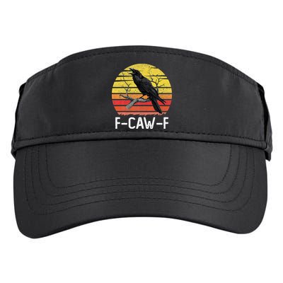 Funny Crow Retro Sunset Moonlit Raven Lovers F Caw F Adult Drive Performance Visor