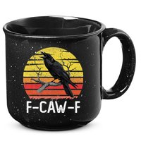 Funny Crow Retro Sunset Moonlit Raven Lovers F Caw F 15oz Campfire Ceramic Mug