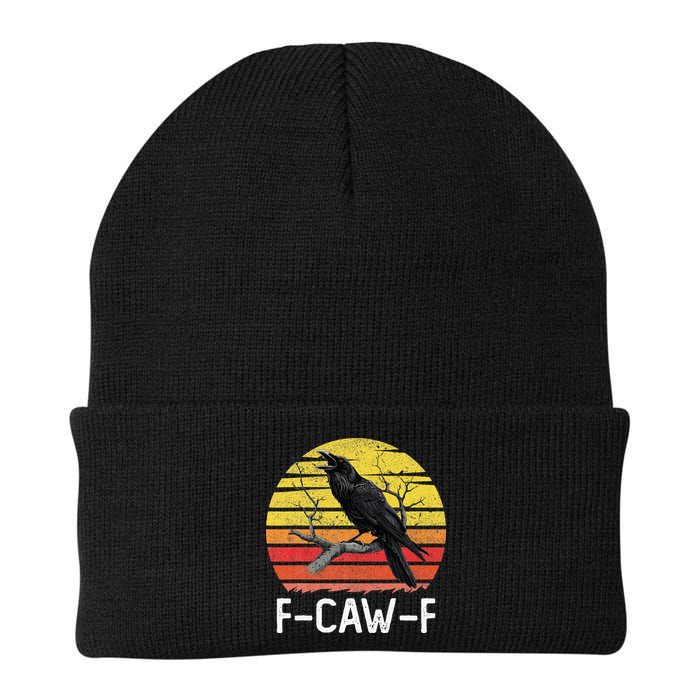 Funny Crow Retro Sunset Moonlit Raven Lovers F Caw F Beanie