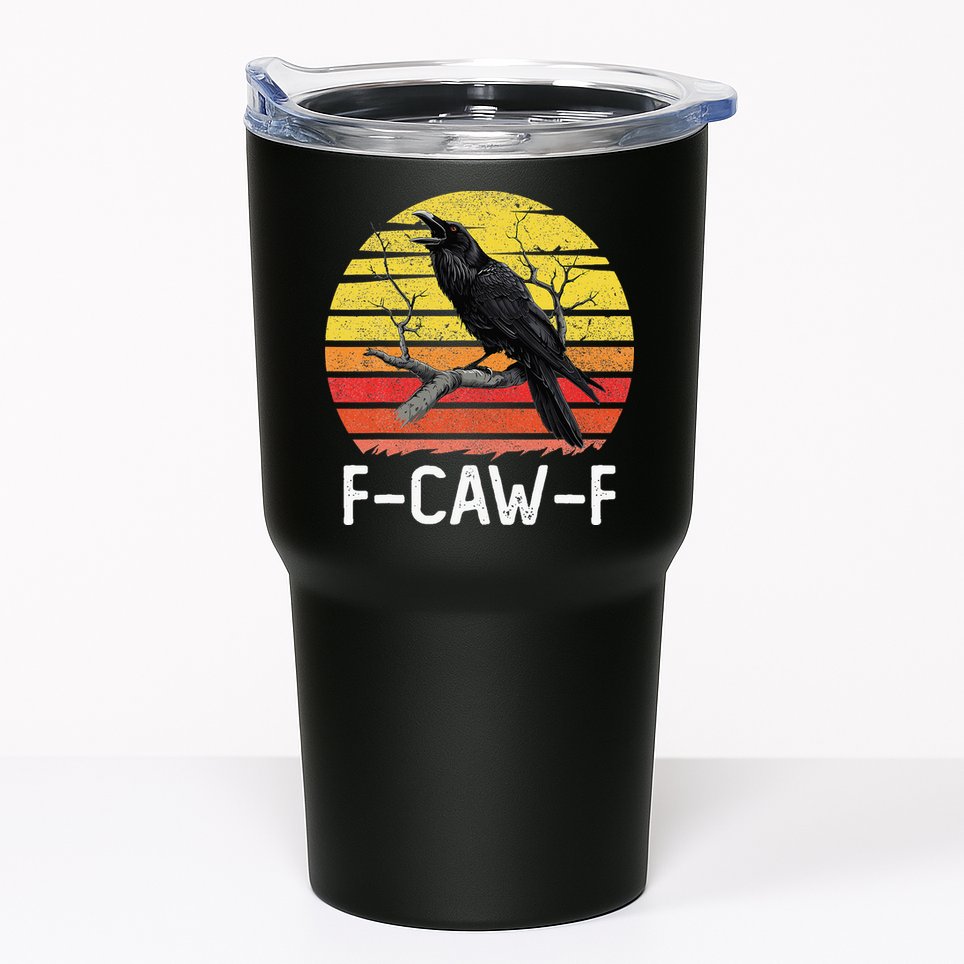 Funny Crow Retro Sunset Moonlit Raven Lovers F Caw F Tumbler