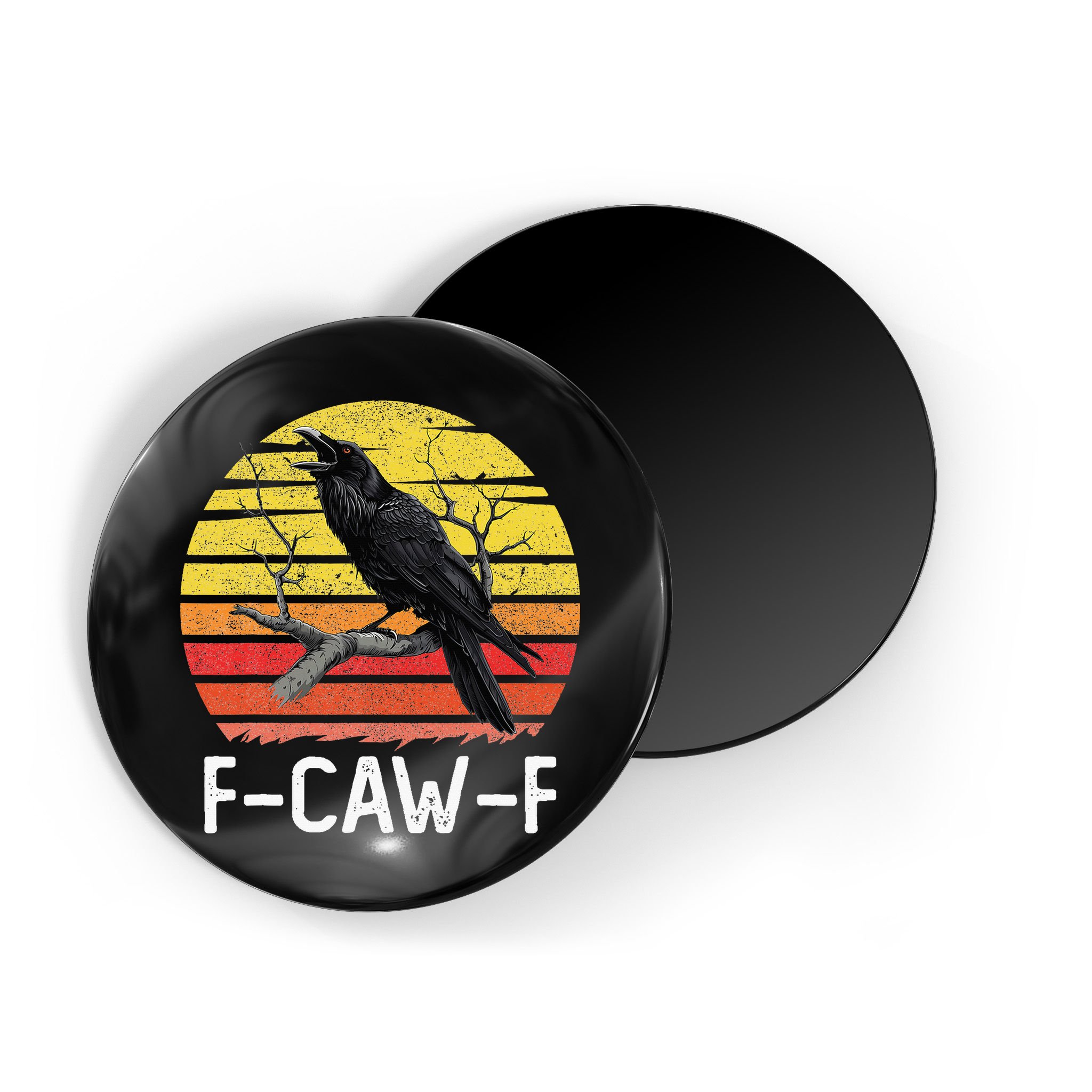 Funny Crow Retro Sunset Moonlit Raven Lovers F Caw F Magnet