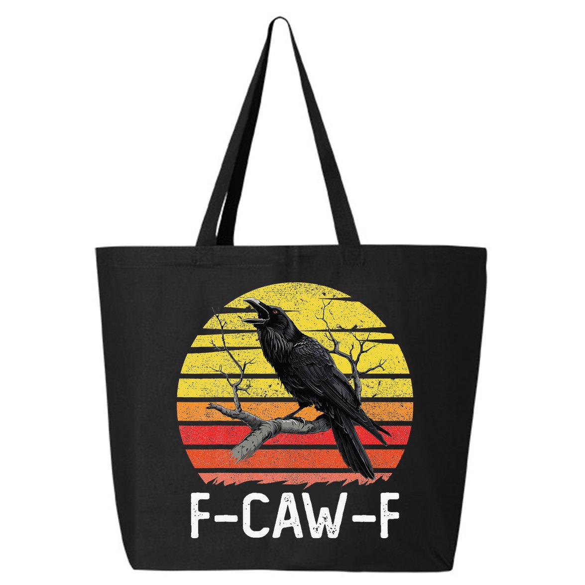 Funny Crow Retro Sunset Moonlit Raven Lovers F Caw F 25L Jumbo Tote