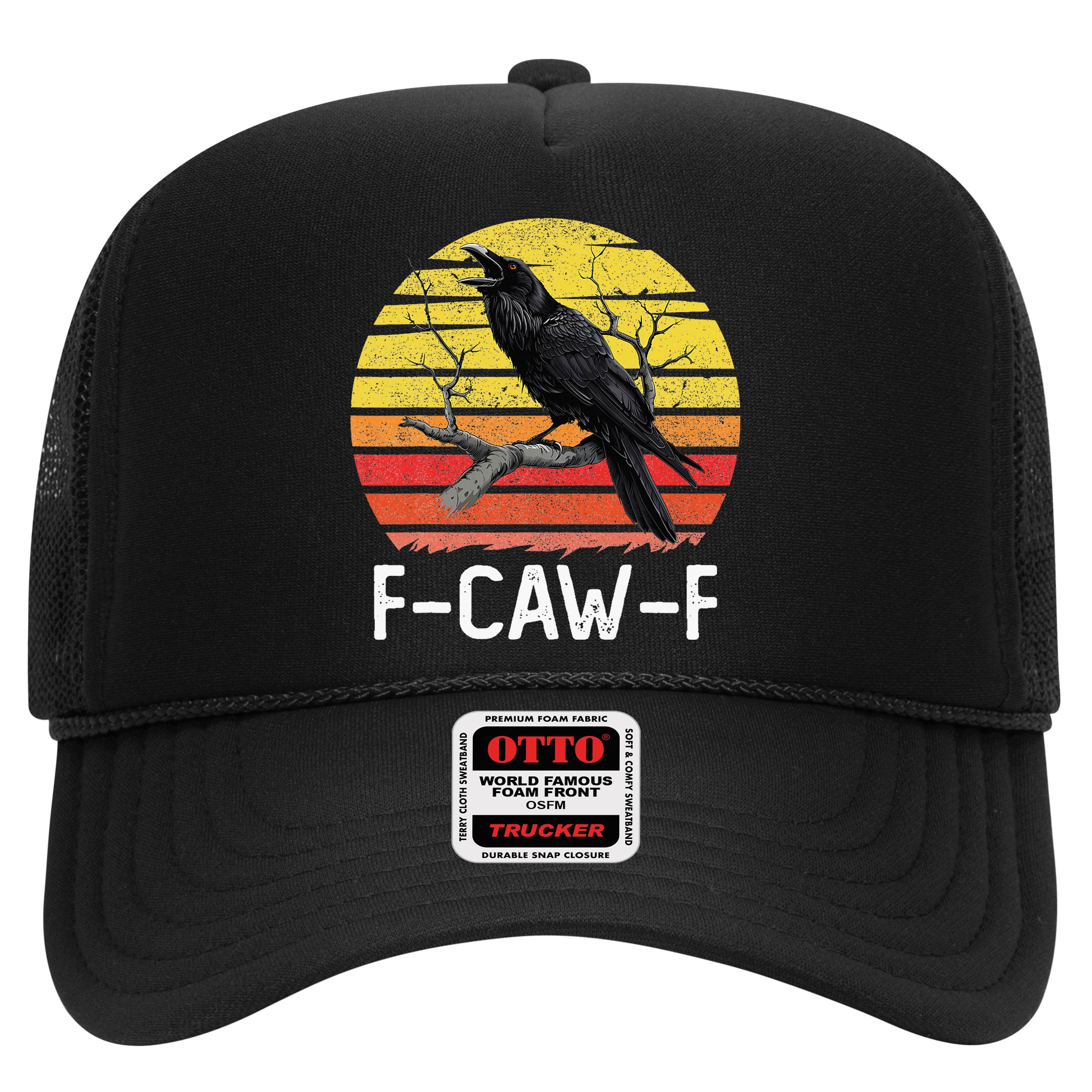 Funny Crow Retro Sunset Moonlit Raven Lovers F Caw F Hat