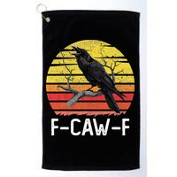 Funny Crow Retro Sunset Moonlit Raven Lovers F Caw F Golf Towel