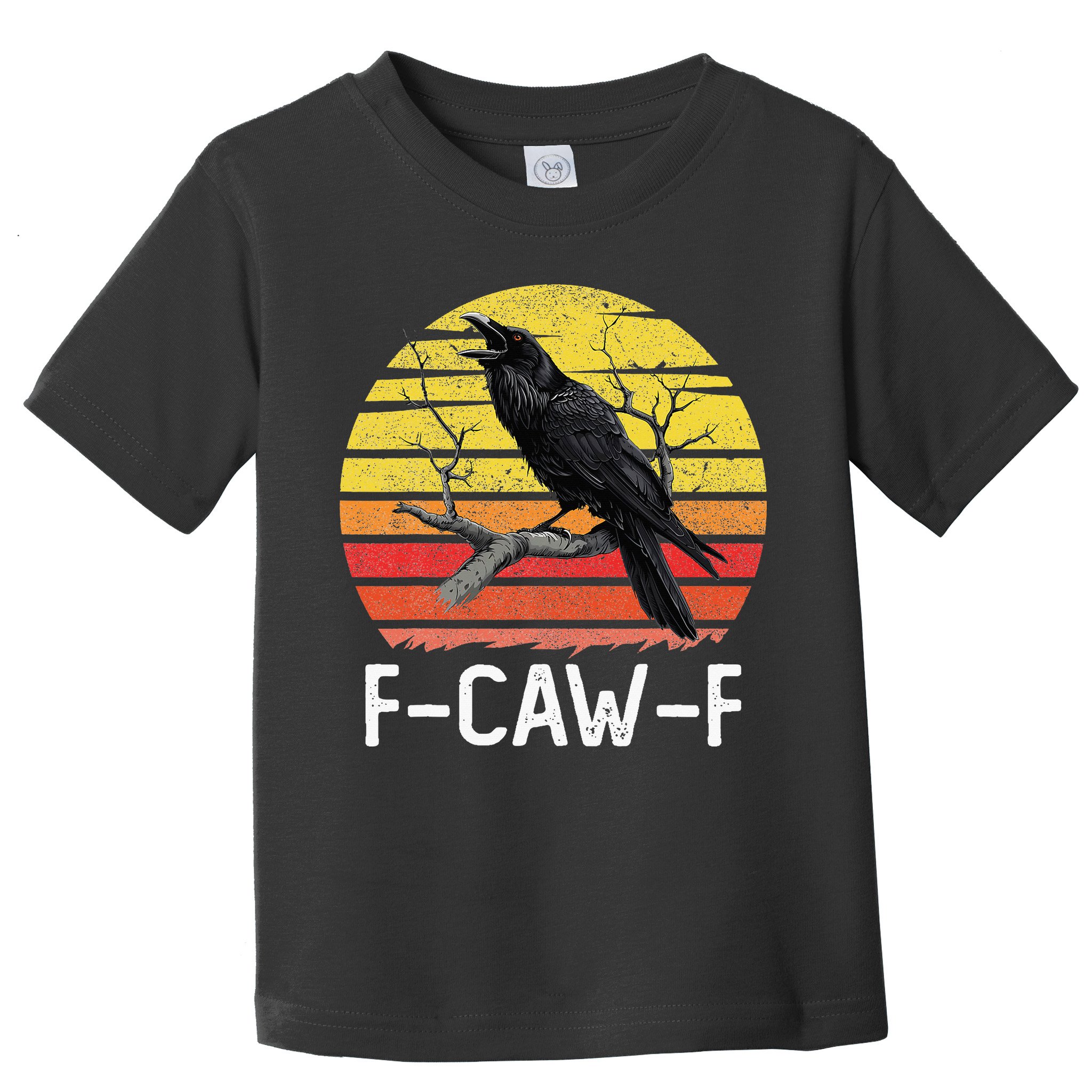 Funny Crow Retro Sunset Moonlit Raven Lovers F Caw F Toddler T-Shirt
