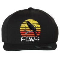 Funny Crow Retro Sunset Moonlit Raven Lovers F Caw F Wool Snapback Cap