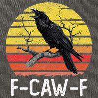 Funny Crow Retro Sunset Moonlit Raven Lovers F Caw F Cotton Canvas Backpack