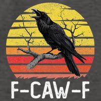 Funny Crow Retro Sunset Moonlit Raven Lovers F Caw F Vector Backpack