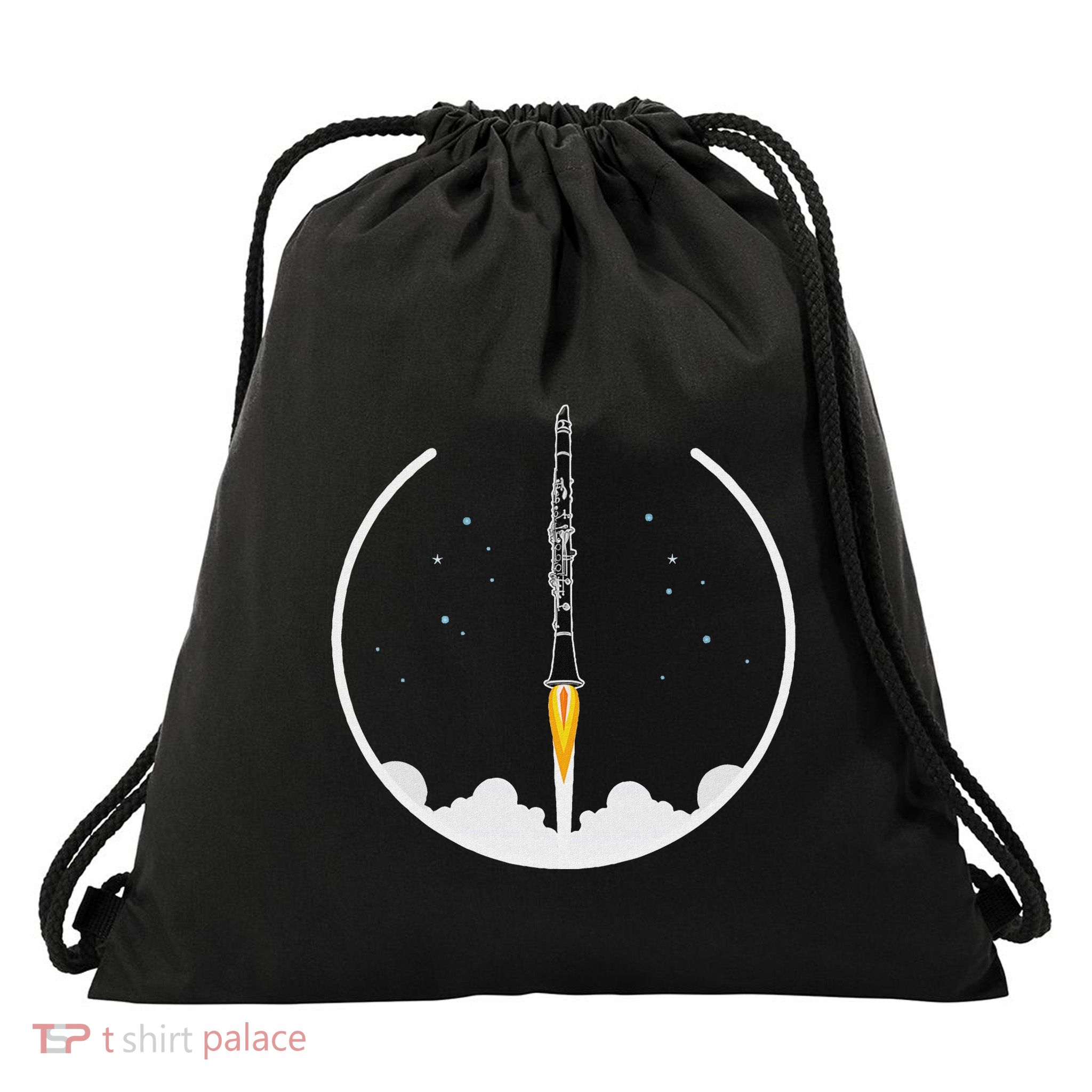 Funny Clarinet Rocket Concert Band Marching Band Drawstring Bag